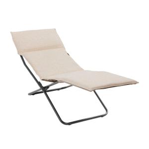 Chaise longue intérieure en acier beige L164xl63xH68