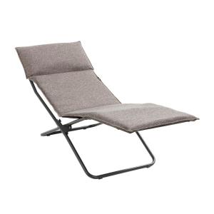 Chaise longue intérieure en acier gris L164xl63xH68