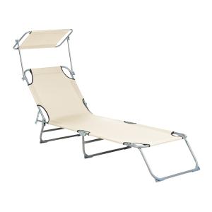 Chaise longue Métal Crème