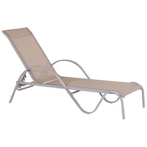 Chaise longue Métal Marron clair