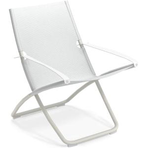 Chaise longue Métal,Tissus blanc 22x80x137 cm