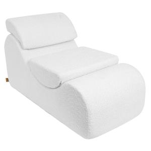 Chaise longue ondulée en mousse pour enfants, blanc