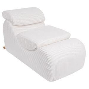 Chaise longue ondulée en mousse pour enfants - blanche