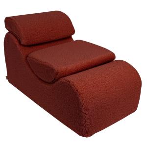 Chaise longue ondulée en mousse pour enfants - marron