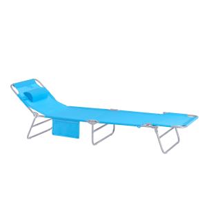 Chaise longue pliable et réglable bleu