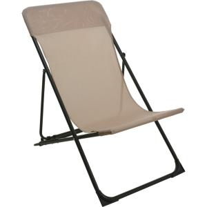 Chaise longue pliante chilienne beige 86x58x90cm