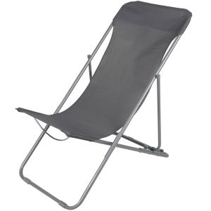 Chaise longue pliante chilienne métal gris anthracite 85x56…