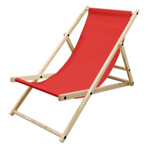 chaise longue pliante en bois jusqu'à 120 kg rouge