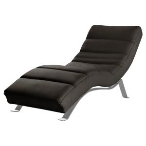 Chaise longue réglable multipositions en cuir chocolat