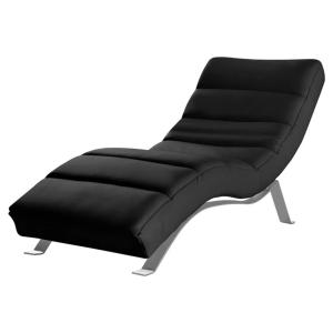 Chaise longue réglable multipositions en cuir noir