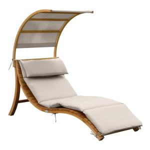 Chaise Longue Salina avec Parasol Beige pour Détente Extéri…