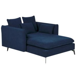 Chaise longue tissu bleu marine