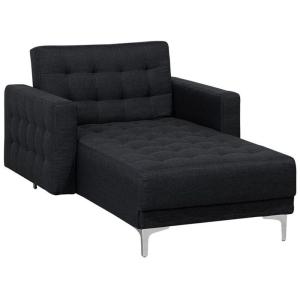 Chaise longue tissu gris graphite