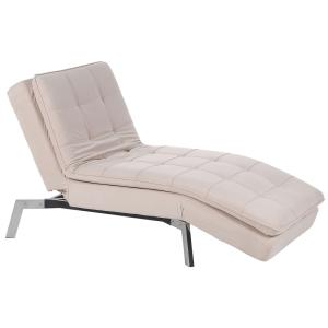 Chaise longue velours beige