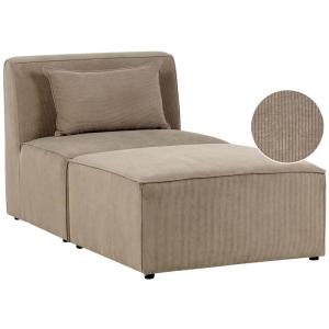 Chaise longue velours côtelé taupe