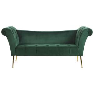 Chaise longue velours vert foncé