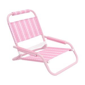 Chaise plage basse pliante aluminium polyester rose