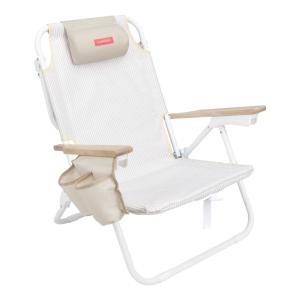 Chaise Plage Pliante Polyester Beige