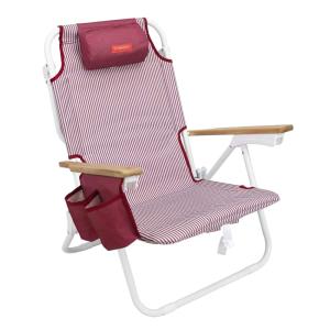 Chaise Plage Pliante Polyester Bordeaux