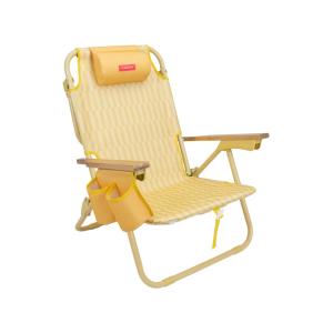 Chaise Plage Pliante Polyester Jaune