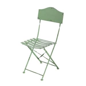 Chaise pliante de jardin extérieur ancien métal vert 88cm