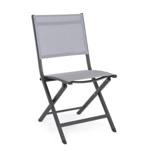 Chaise pliante en aluminium et textilène anthracite