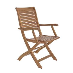 Chaise pliante en bois d'acacia avec accoudoirs