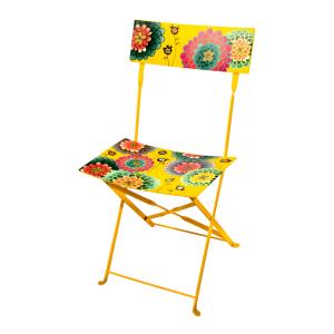 Chaise pliante  jaune acier 43 x 46 x 83 cm