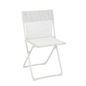 Chaise pliante ultra-compacte en acier beige L44xl48xH83
