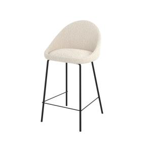 Chaise pour îlot central effet laine bouclette blanche 65 c…