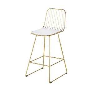 Chaise pour îlot central en acier doré et blanche H65