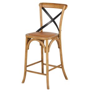 Chaise pour îlot central en bois de hêtre, rotin et acier n…