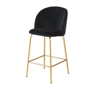 Chaise pour îlot central en velours noir H65