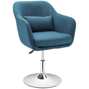 Chaise relax pivotant 360° métal chromé bleu canard