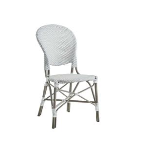 Chaise repas en aluminium et fibre synthétique grise