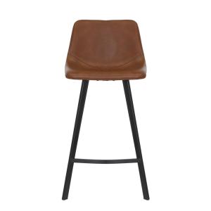 Chaise snack imitation cuir cognac