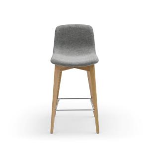 Chaise snack tissu gris Pied en Frêne naturel