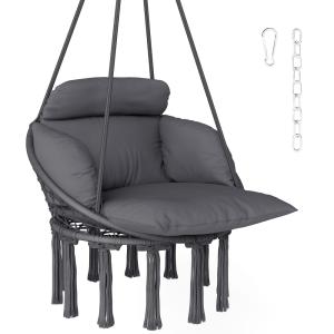 Chaise suspendue avec kit de suspension cadre en acier gris…