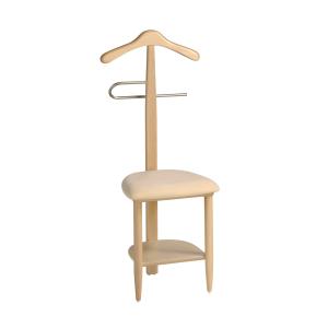 Chaise-valet de nuit en bois de hêtre naturel 105x45x41 cm