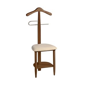 Chaise-valet de nuit en bois de hêtre noyer 105x45x41 cm