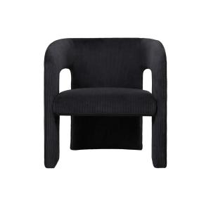 Chaise velours côtelé noir 66x69x73cm