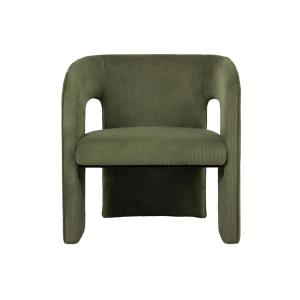 Chaise velours côtelé vert 66x69x73cm
