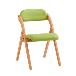 Chaise verte pliante en bois avec dossier