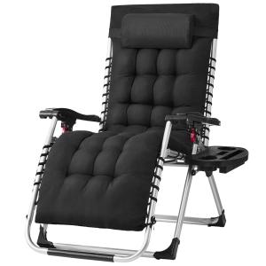 Chaises d'extérieur pliante avec coussin amovible avec tabl…