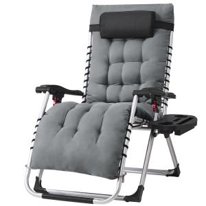Chaises d'extérieur pliante avec coussin amovible gris fonc…
