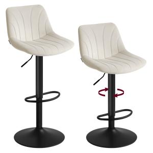 Chaises de bar réglables tabourets avec dossier lot de 2 bl…