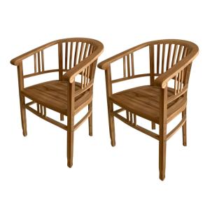 Chaises de jardin, lot de 2, rondes, teak