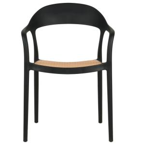 Chaises de jardin (x6) empilables, noir/beige