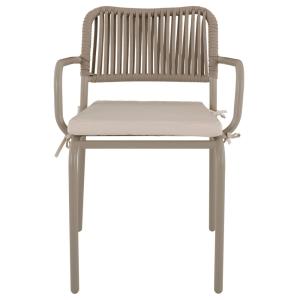 Chaises de jardin (x6) en aluminium avec coussin, coloris c…