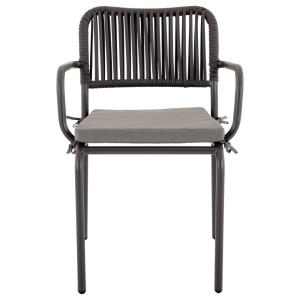 Chaises de jardin (x6) en aluminium et corde, avec coussin,…